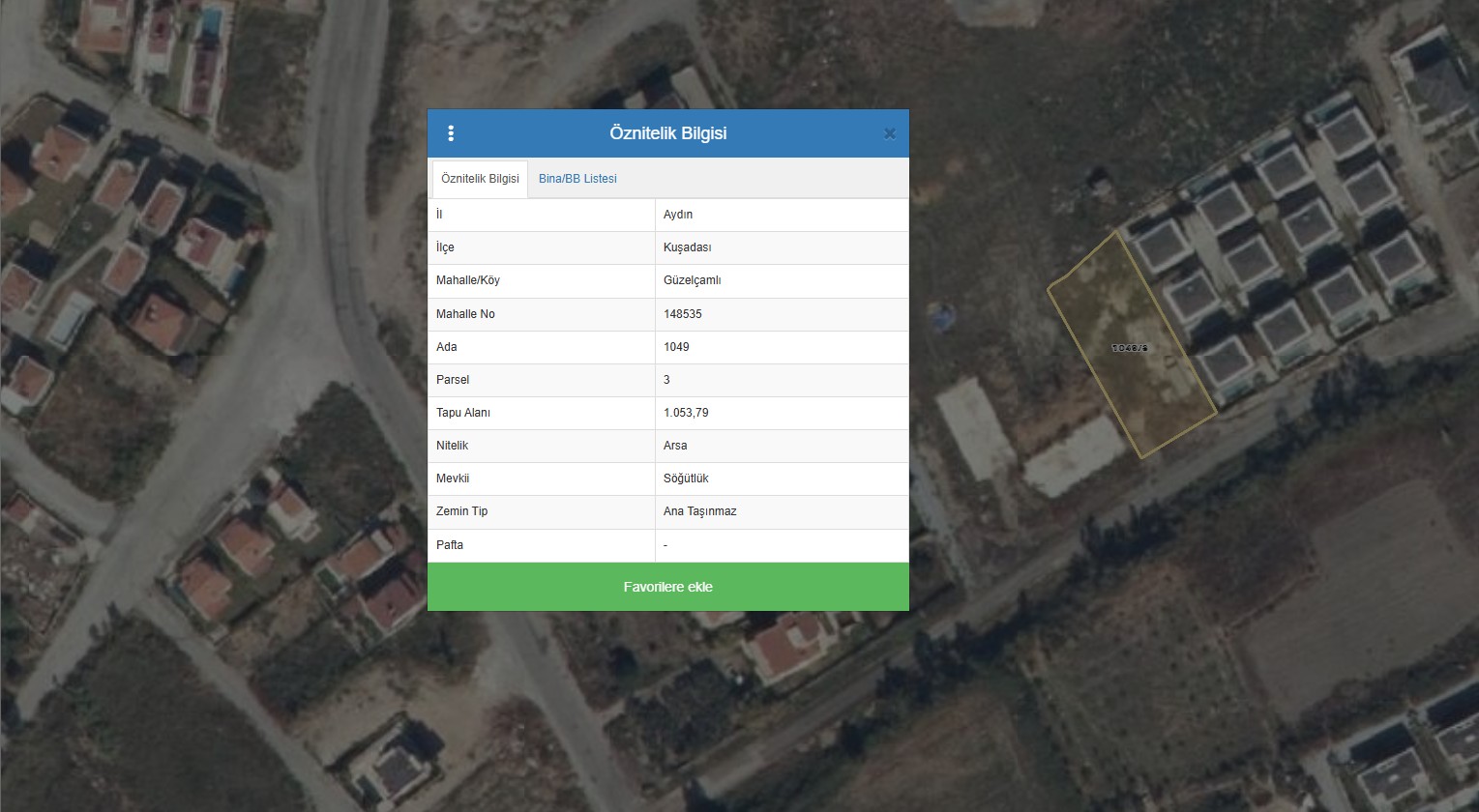 KUŞADASI SATILIK ARSA 1.053.79 m2